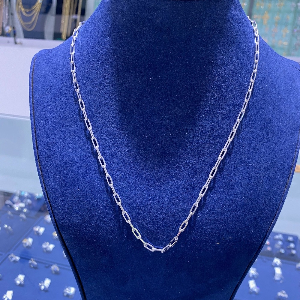 Sterling Silver Paper Clip Necklace